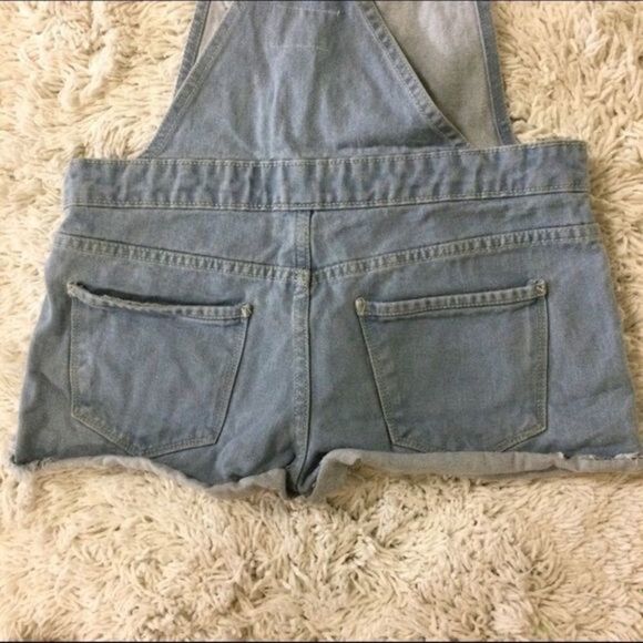 Forever 21 Shortail Denim Overalls Size 27 - Picture 6 of 9
